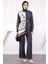 Antrasit Desenli Modal Tunik Pantolonlu Takım 1