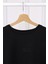 Siyah Nakışlı Kısa Kol Modal T-Shirt 2