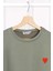 Haki Nakışlı Kısa Kol Modal T-Shirt 2