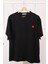 Siyah Nakışlı Kısa Kol Modal T-Shirt 1