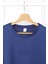 Lacivert Nakışlı Kısa Kol Modal T-Shirt 2