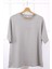 Gri Nakışlı Kısa Kol Modal T-Shirt 1