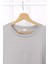 Gri Nakışlı Kısa Kol Modal T-Shirt 2