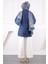 Lacivert Yandan Bağlamalı Kimono 4