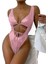 Yeni Sıcak Satış Tek Parça Mayo Kadın Düz Renk Bağcıklı Mayo Büyük Boy Bikini [pembe] (Yurt Dışından) 1