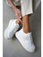 Light Oval Burunlu Parıltılı Kadın Sneaker- Beyaz 2