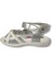 1582-20 Anatomik 4 Çiçekli Tek Çirtli Kız Çocuk Sandalet Gümüş 21-25 3
