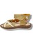 1581-20 Anatomik 4 Çiçekli Tek Çirtli Kız Çocuk Sandalet Altın 21-25 3