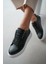 Tiana Yuvarlak Kalıp Kalın Topuklu Aksesuarlı Kadın Sneaker- Siyah 1