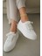 Peint Yüksek Tabanlı Bağcıklı Sneaker- Beyaz 2