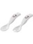 Eğitici Ergonomik Bebek Mama Kaşık Çatal Seti, İnek Desenli, Beyaz, İkili Set 1