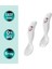 Eğitici Ergonomik Bebek Mama Kaşık Çatal Seti, İnek Desenli, Beyaz, İkili Set 4