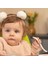 Eğitici Ergonomik Bebek Mama Kaşık Çatal Seti, İnek Desenli, Beyaz, İkili Set 5