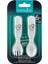 Eğitici Ergonomik Bebek Mama Kaşık Çatal Seti, İnek Desenli, Beyaz, İkili Set 6