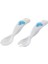 Eğitici Ergonomik Bebek Mama Kaşık Çatal Seti, Fil Desenli, Beyaz 1