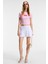 Novelle Kadın Bisiklet Yaka Kısa Kollu Önü Baskılı Crop Pembe T-Shirt 5