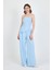 Bebe Mavi Straplez Asimetrik Bluz Pantolon Takım 5234 1