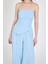 Bebe Mavi Straplez Asimetrik Bluz Pantolon Takım 5234 4