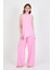 Şeker Pembe Asimetrik Kesim Bluz Pantolon Ikili Takım 5219 2