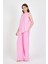 Şeker Pembe Asimetrik Kesim Bluz Pantolon Ikili Takım 5219 3