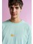 Mavi Halkalı Ahtapot Lightweight T-Shirt - Mint 4