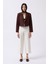 Crop Keten Blazer Kahverengi Ceket 2