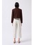 Crop Keten Blazer Kahverengi Ceket 5
