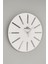 Şık Ayna Duvar Saati Beyaz Gümüş 37X37CM Sessiz Mekanizma 1