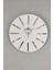 Şık Ayna Duvar Saati Beyaz Gümüş 37X37CM Sessiz Mekanizma 2