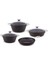 7 Parça Granit Tencere Set Galaxy Siyah Metal 1