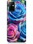 Infinix Note 8i Uyumlu Gökkuşağı Renkli Güller Desenli Silikon Kılıf 1