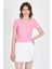 Pembe Taş Işleme Detaylı V Yaka Slim Fit Tişört 0949 1