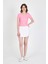Pembe Taş Işleme Detaylı V Yaka Slim Fit Tişört 0949 3