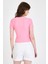 Pembe Taş Işleme Detaylı V Yaka Slim Fit Tişört 0949 5