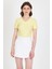 Sarı Taş Işleme Detaylı V Yaka Slim Fit Tişört 0949 1