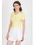 Sarı Taş Işleme Detaylı V Yaka Slim Fit Tişört 0949 2