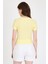Sarı Taş Işleme Detaylı V Yaka Slim Fit Tişört 0949 5