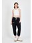 Siyah Bel Lastikli Cepli Şerit Detaylı Jogger Eşofman Altı 81524 1
