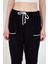 Siyah Bel Lastikli Cepli Şerit Detaylı Jogger Eşofman Altı 81524 4