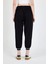 Siyah Bel Lastikli Cepli Şerit Detaylı Jogger Eşofman Altı 81524 5