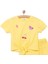 Kız Bebek Tişört-Şort 2li Takım Soft Colorful Bisiklet Yaka Reçme Paça Kısa Kol Sarı 3