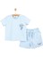 Erkek Bebek Tişört-Şort 2li Takım Cosmic Line Bisiklet Yaka Reçme Paça Kısa Kol Mavi 1