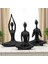 3'lü Set Yoga Namaste Heykel/figür Meditasyon Modern Biblo Masa Üstü Biblo, Hediyelik 3