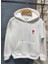 Kapşonlu Baskılı Sweetshirt - Beyaz 1