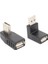 USB 2.0 Doksan Derece USB 2.0 L Tipi Dişi Erkek Çevirici 2'li Set 2
