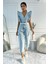 Kadın Fırfır Detaylı Kolsuz Mom Kalıp Denim Tulum 1
