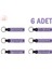 Aile Bireylerine Özel Hediyelik, 6'lı Set, Farklı Isimler Yazılı Deri Anahtarlık, Mor Menekşe 1