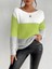 Kadın Uzun Kollu Kayık Yaka Çok Renkli Triko Bluz 8