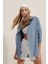 3900 Oversize Uzun Basic Gömlek - Indigo 3