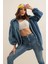 0662 Denim Balon Kollu Kot Ceket - Mavi 6